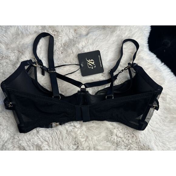 Honey Birdette LEXI🖤 Black Gold Bra 32H - Picture 3 of 5